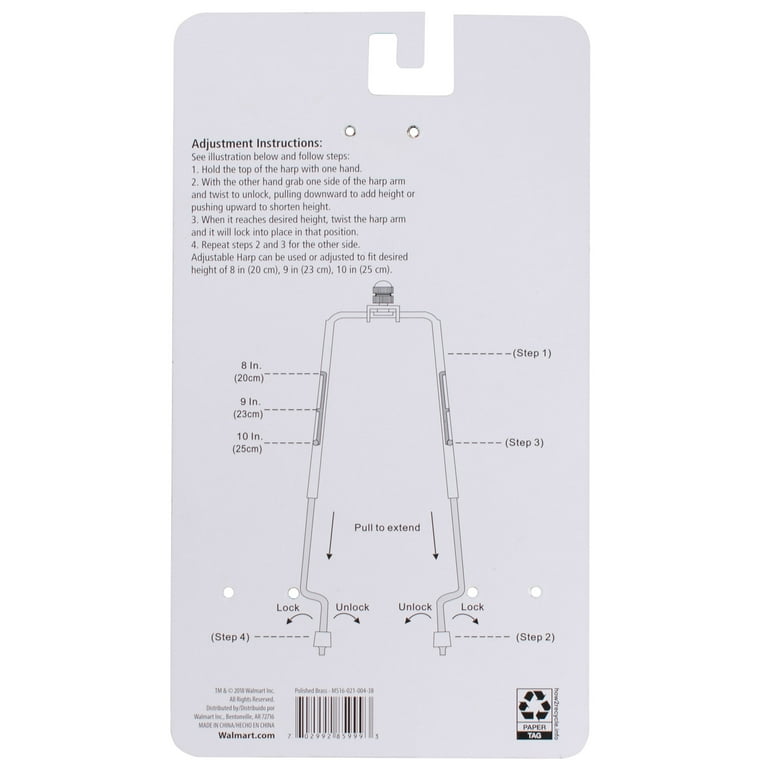 20007-1 10" Heavy Duty Lamp Harp With Saddle In Polished Brass Finis – Aspen Creative Corporation - Foto 9