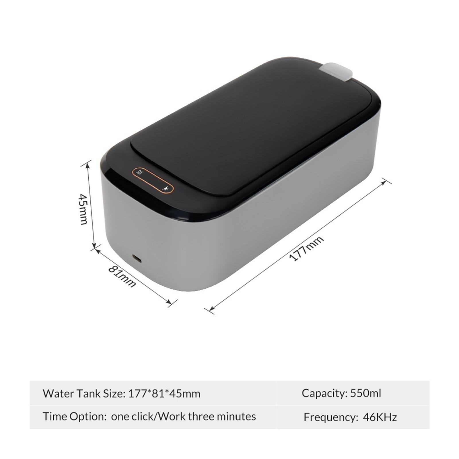 Ultrasonic Cleaner 46KHz Frequency 550ml Vibration Washing Machine Jewelry Cleaning Machine