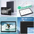 thumbnail image 6 of 10.1 Inch Android 12 Tablet, Newest 2 in 1 Tablets, 4GB RAM+64GB ROM Quad-Core Processor, 1280*800 FHD Tableta with Keyboard/Mouse/Case/Stylus/Tempered Film, 8MP Dual Camera 6000mAh Battery 10" Tab PC, 6 of 11
