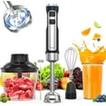 thumbnail image 1 of TEMOGU-Powerful Hand Blender, Electric Immersion Blender 1000W with 21 Speed and Turbo Mode, 5-in-1 Handheld Blender, Milk Frother, Egg Whisk, 800ml Beaker, 600ml Chopper and 304 Stainless Steel Blad, 1 of 4