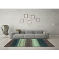 thumbnail image 3 of Ahgly Company Indoor Rectangle Abstract Light Blue Modern Area Rugs, 6' x 9', 3 of 4
