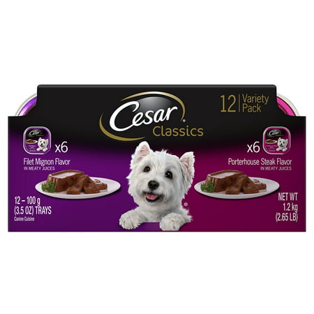Cesar Cuisine Canine Variety Pack tournedos &amp; Steak Porterhouse Dog Food (12 Count)