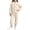 Beige, variant on Asxite Toddler Fall Outfits Solid Fleece Stand Collar Top Jogger Pants Casual Loose Breathable 2 Piece Set 5T