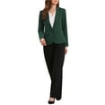 thumbnail image 2 of INSPIRE CHIC Blazers for Women Business Casual One Button Front Long Sleeve Work Office Suit Jackets with Shoulder Pads XS Dark Green, 2 of 6
