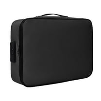 Fireproof Document Box 14.17x10.63x3.94 Inch with Lock, Waterproof File Organizer with Multi- Layers Storage, Portable Home Office Safe for Important Documents (Black)