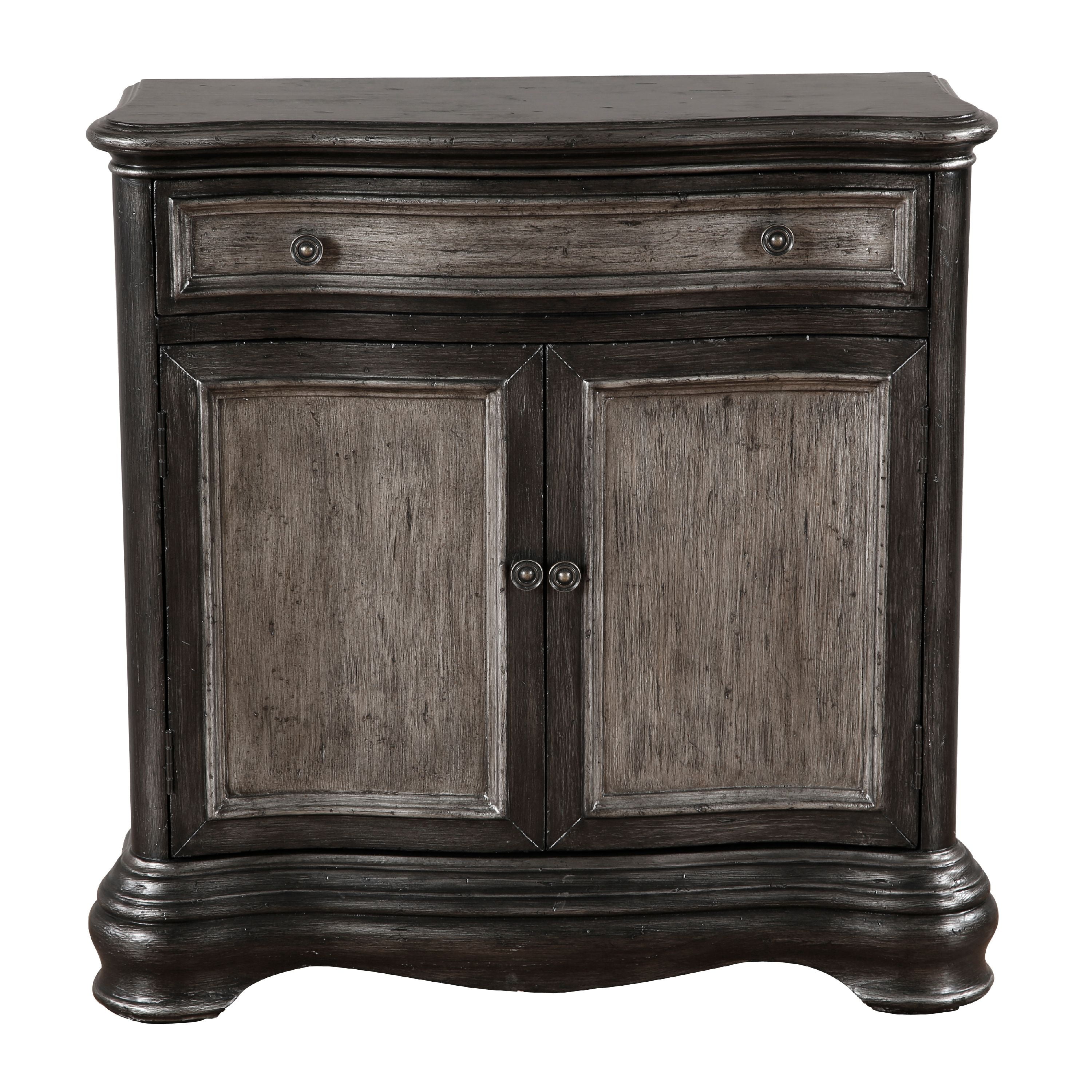 Two Door Hall Chest in Black & Brown