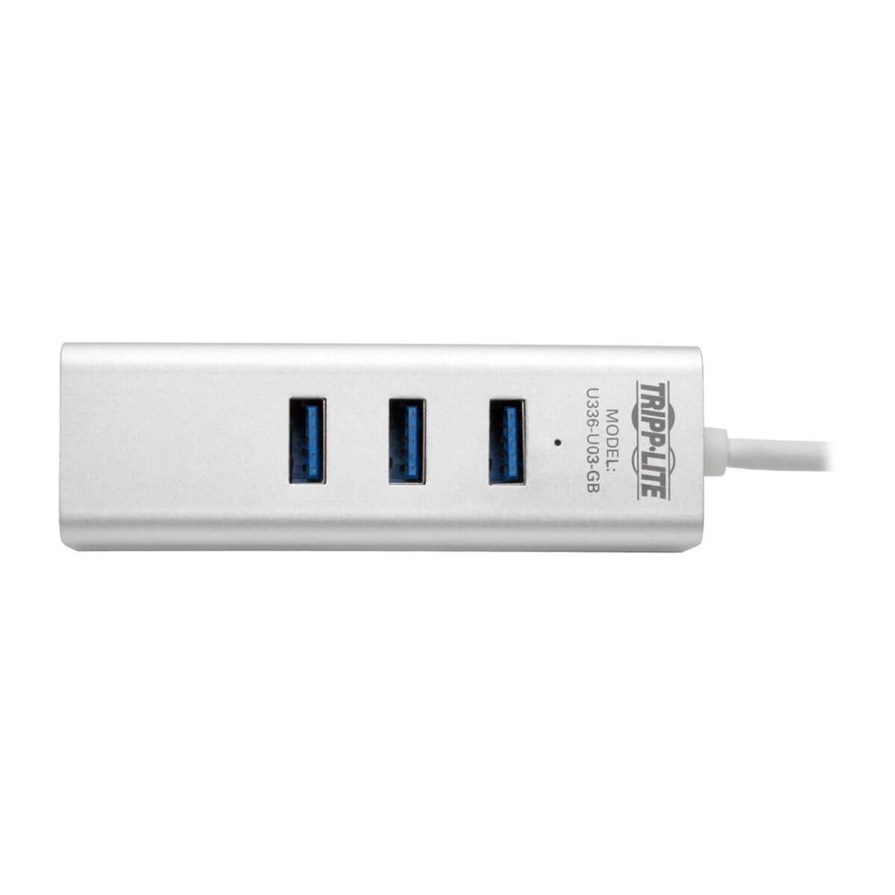 Tripp Lite USB 3.0 SuperSpeed to Gigabit Ethernet NIC Network Adapter with 3 Port USB 3.0 Hub
