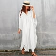 thumbnail image 5 of Ladies Chest Woven Loose Large Size Beach Smock Robe Holiday Sunblock Smock Uv Protection Shirts for Women Travel Clothes, 5 of 7
