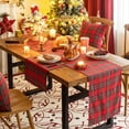 thumbnail image 3 of Camino de mesa navideño a cuadros de tartán escocés, decoración de mesa de comedor para el hogar, mantel para Festival, cubierta de mesa para fiesta de Navidad, 3 of 5