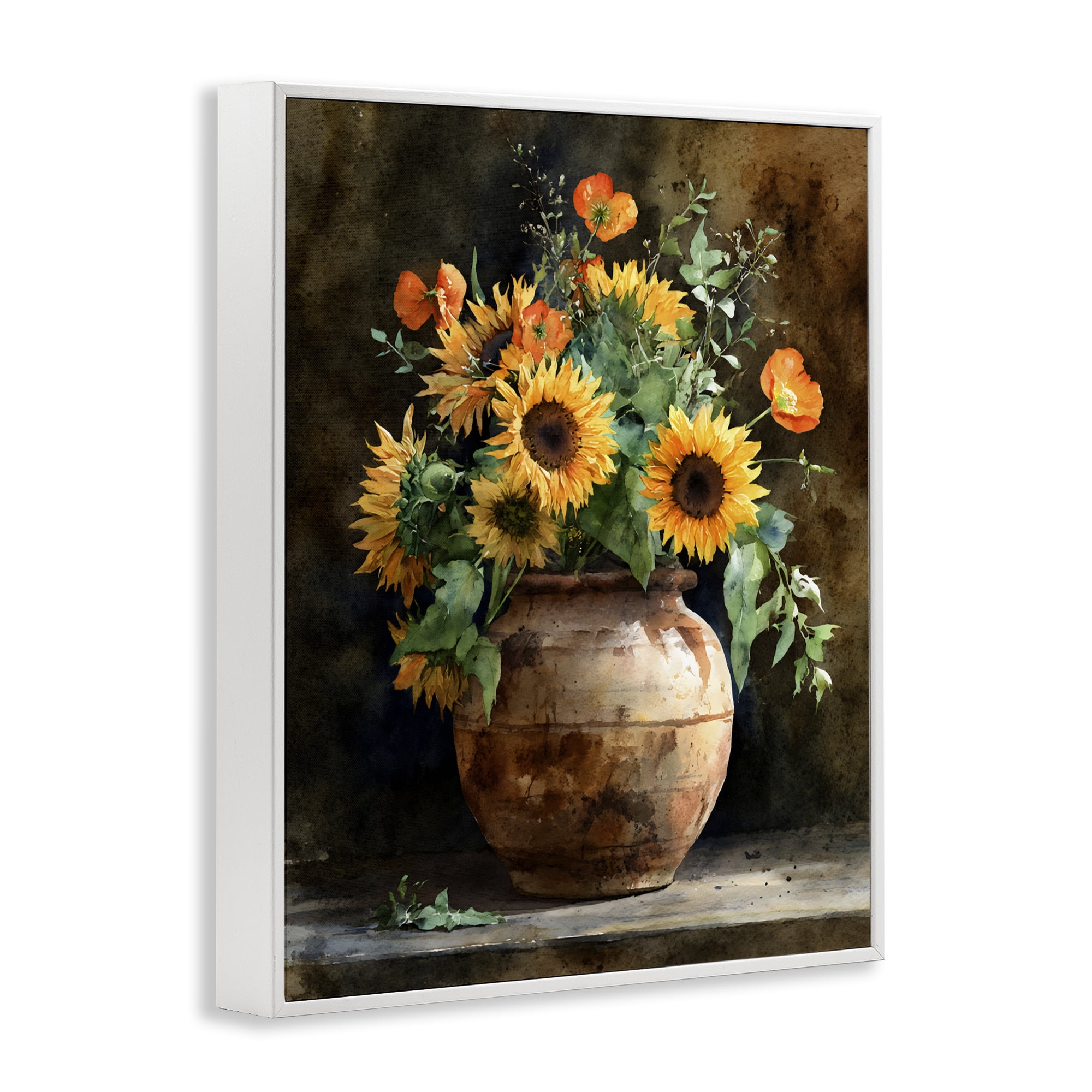 Stupell Industries Rustic Sunflower Display White Framed Giclee Art, design by Franklyn Gregory