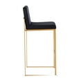 thumbnail image 5 of Fuji High Back Bar Stool Set of 3 Gold, Bar Chairs Set of 3, Gold Bar Stools, Bar Stools Set of 3 with Backs (Black Velvet), 5 of 6