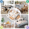 thumbnail image 4 of Fall Pumpkins Leaves Pattern Square Tablecloth,Waterproof Square Table Cover,Wipeable Spillproof Washable Table Cover for Home Kitchen Party Decor 60"x60"(152x152cm), 4 of 6