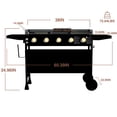thumbnail image 3 of KingChii 5-Burner 38" Propane Griddle with Hard Cover for Camping, Tailgating, BBQ, Parties, Backyard & Patio, 3 of 9