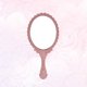 thumbnail image 5 of EeaseMX Espejo de maquillaje portátil con mango de encaje, diseño retro creativo, color rosa, 5 of 7