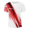 thumbnail image 5 of ZCFZJW Mens Funny Cool T-Shirts Casual 3D Striped Color Contrast Print Novelty Short Sleeve Round Neck Pullover Tops Loose Fit Soft Cotton Basic Workout Tees Shirt Red L, 5 of 5