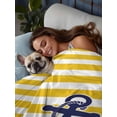 thumbnail image 3 of Yellow Striped Twim Size Flat Sheet, Wrinkleproof & Fadeproof Cooling Flat Bed Sheet Only, Navy Blue Nautical Anchor Geometric Breathable Soft Bedding Top Sheets 66 x 96 Inches, 3 of 8