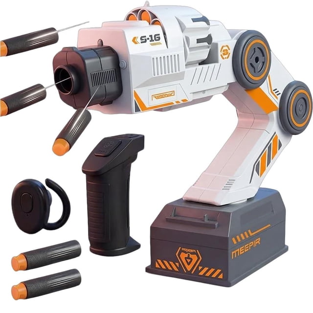 Lttoisl Interactive Robotic Arm Foam Launcher Toy with Somatosensory Head Control, Wearable Shoulder Mount & Dual Joysticks | Remote Control Robot for Teens & Adults, Unique Gift