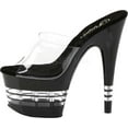 thumbnail image 3 of 7" Stiletto Heel Lined Bottom PF Slide - Clr/Blk, 6, 3 of 4