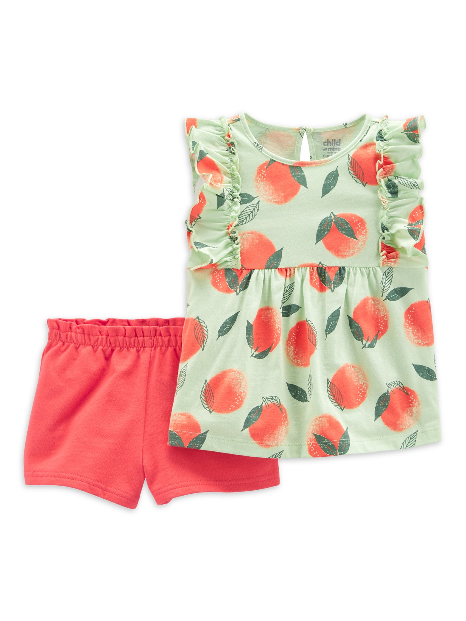 Carter's Child of Mine Baby and Toddler Girl Ruffle Top and Short Set, 2 Piece Outfit Set, 12 Months-5T