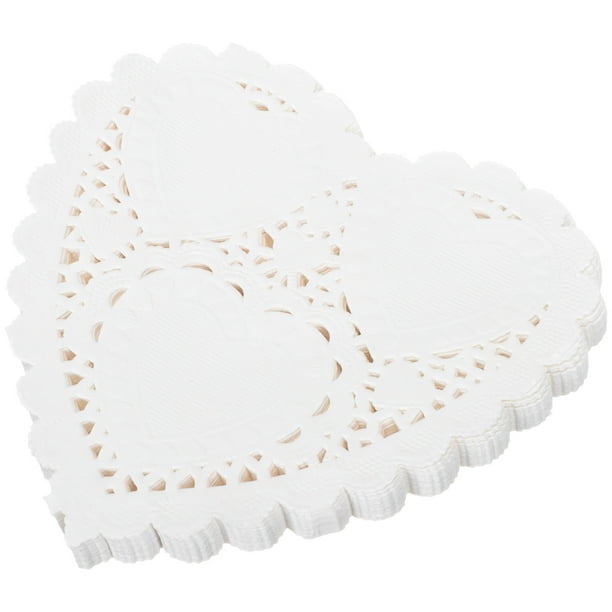 KAKOWELY 300 servilletas de papel con forma de corazón, para decoración de tartas, postres, vajillas, 4 pulgadas