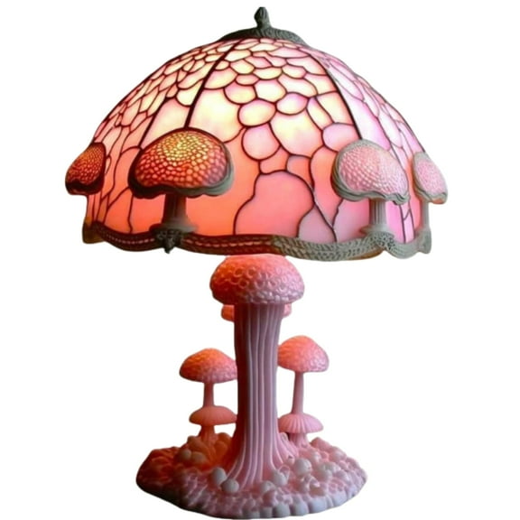 Painting Mushroom Table Lamp, 2023 New Stained Plant Night Light,Bohemian Resin Mushroom Decorative Bedside Lamp for Bedroom Living Room Home Office Decor Gift