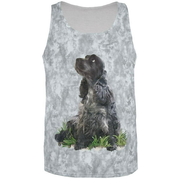 Cocker Spaniel Live Forever All Over Adult Tank Top - 2X-Large
