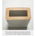 thumbnail image 4 of Yamazaki Home Trash Can - Two Styles, Ash, Steel + Wood, Rectangle, 2.5 gallons, 10 liters, Conceals Trash Liners, Lid, No Assembly, 4 of 6