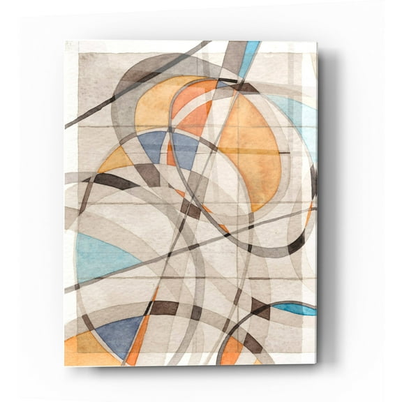 Epic Art 'Ovals & Lines I' by Nikki Galapon Acrylic Glass Wall Art, 24"x36"