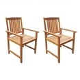 thumbnail image 1 of vidaXL Garden Chairs 2 pcs Solid Acacia Wood Brown, 1 of 4
