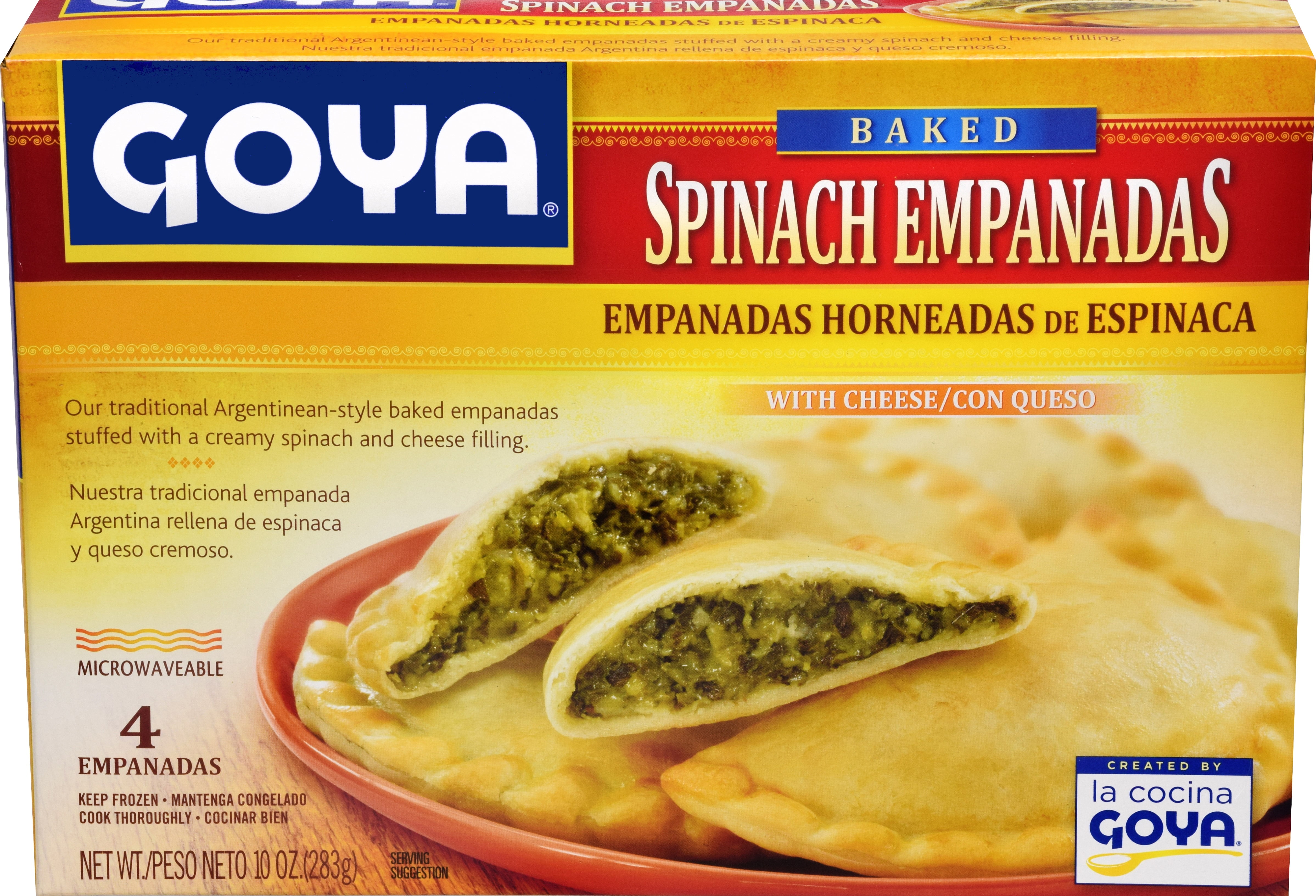 GOYA Baked Spinach With Cheese Empanadas, 4 Ct, 10 oz