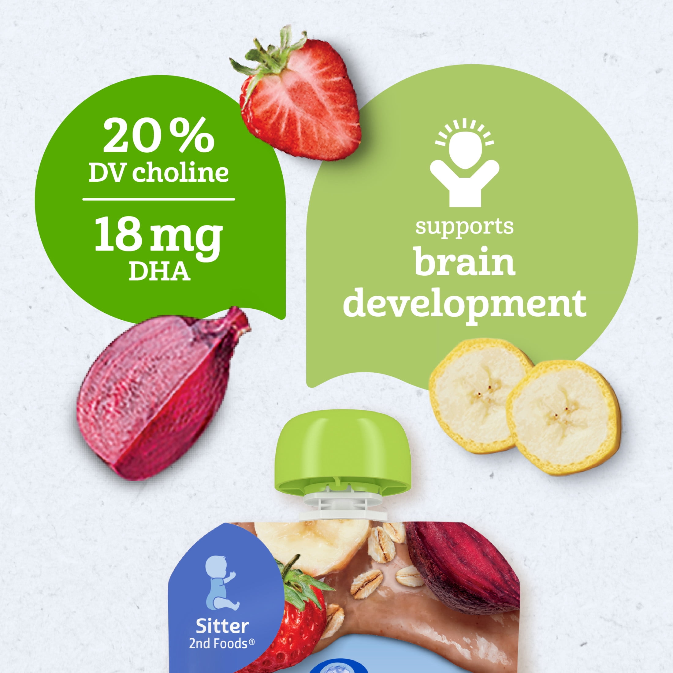 Gerber Organic Toddler Food, Banana Strawberry Beet Oatmeal Puree, 3.5 oz Pouch (12 Pack)