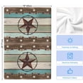 thumbnail image 6 of Dish Towels, Farmhouse Absorbent Kitchen Towels 1 PC, Wood Texture Barn Star Microfiber Hand Towels Dish Cloths Tea Towels for Home&nbsp; Bathroom,18X28-Inch, Brown Turquoise, 6 of 6