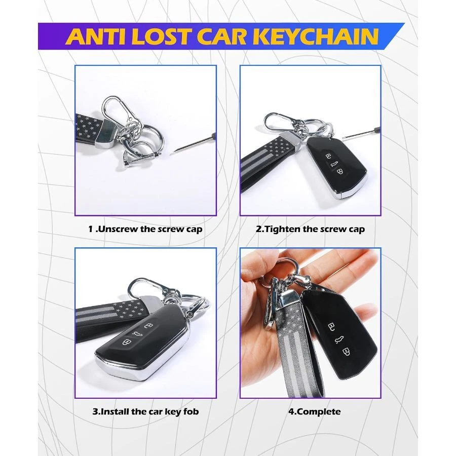 Key Chain, Accessories Flag Key Chains With Anti-Lost D-Ring, Cool Keychains, Fi