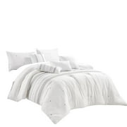 ESCA J22188V K Kriti Comforter Set, White - King Size - 7 Piece
