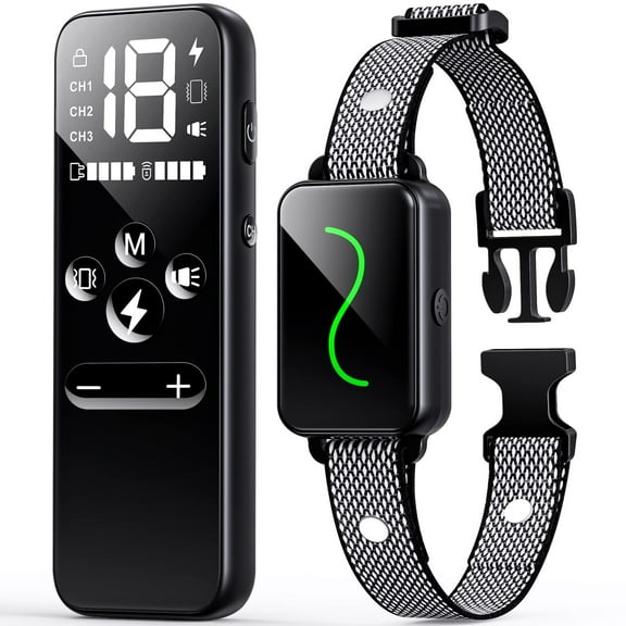 MUOKLGH Dog Shock Collar, Dog Training Collar with Remote, IPX7 Waterproof with 3 Training Modes, Suitable for All Breeds