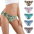 thumbnail image 2 of Gibobby Tangas de mujer sexy Pantalones triangulares para mujer Impreso Ice Silk Traceless Cintura Ropa interior grande para mujer(Azul claro,G), 2 of 4