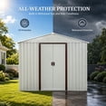 thumbnail image 4 of CarButler 6x5ft Metal Outdoor Storage Shed with Lockable Sliding Doors for Garden Backyard Patio Lawn White, 4 of 7