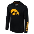thumbnail image 2 of Men's Colosseum Black Iowa Hawkeyes Logo Lockup Active Blend Long Sleeve  T-Shirt Hoodie, 2 of 3