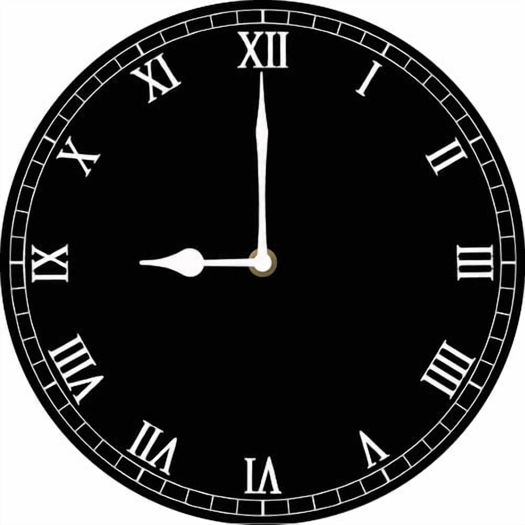 Solid Black Wall Clock 10inch Wooden Round Roman Numeral Dial Quartz Clock Home Decoration Silent Non-Tick Battery Powered for Bathroom Living Room Bedroom Office Kitchen