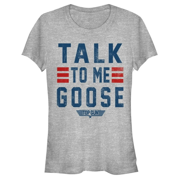 Junior's Top Gun Talk to Me Goose Quote Graphic T-Shirt
