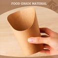 thumbnail image 2 of Trianu 50 Pcs French Fries Holder, 12 oz Kraft Paperr Charcuterie Cups Disposable, Mini Party Serving Boxes Containers for Popcorn, Appetizer, Dessert, Cheese, Wedding Food (Brown), 2 of 7