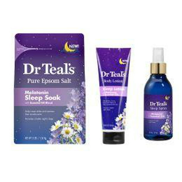 Dr Teal's Melatonin & Essential Oils Gift Set with Sleep Spray, Sleep