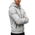 thumbnail image 6 of RYDCOT Cargo Hoodie with Zipper Pockets, Midweight Fleece, Full Zip Hooded Sweatshirt for Men Gray, 6 of 8