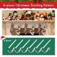 thumbnail image 2 of 6PCS Christmas Stocking Holders for Set of 6 Mantel Decor Hooks Sock Hook Silver, 2 of 7