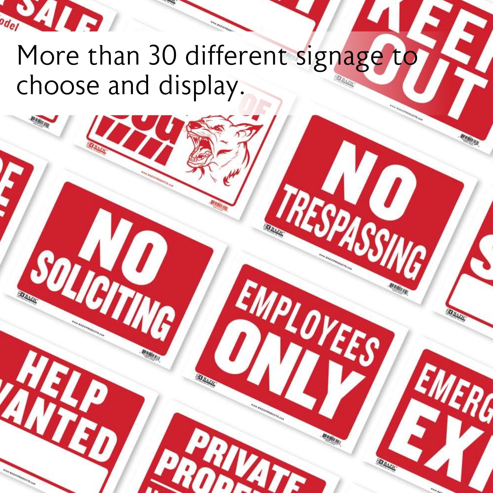 BAZIC Employees Only Sign 12"x16", Plastic Signs Signage, 24-Pack