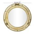 thumbnail image 3 of DecMode 12" x 12" Gold Sail Boat Wall Mirror with Port Hole Detailing, 3 of 8
