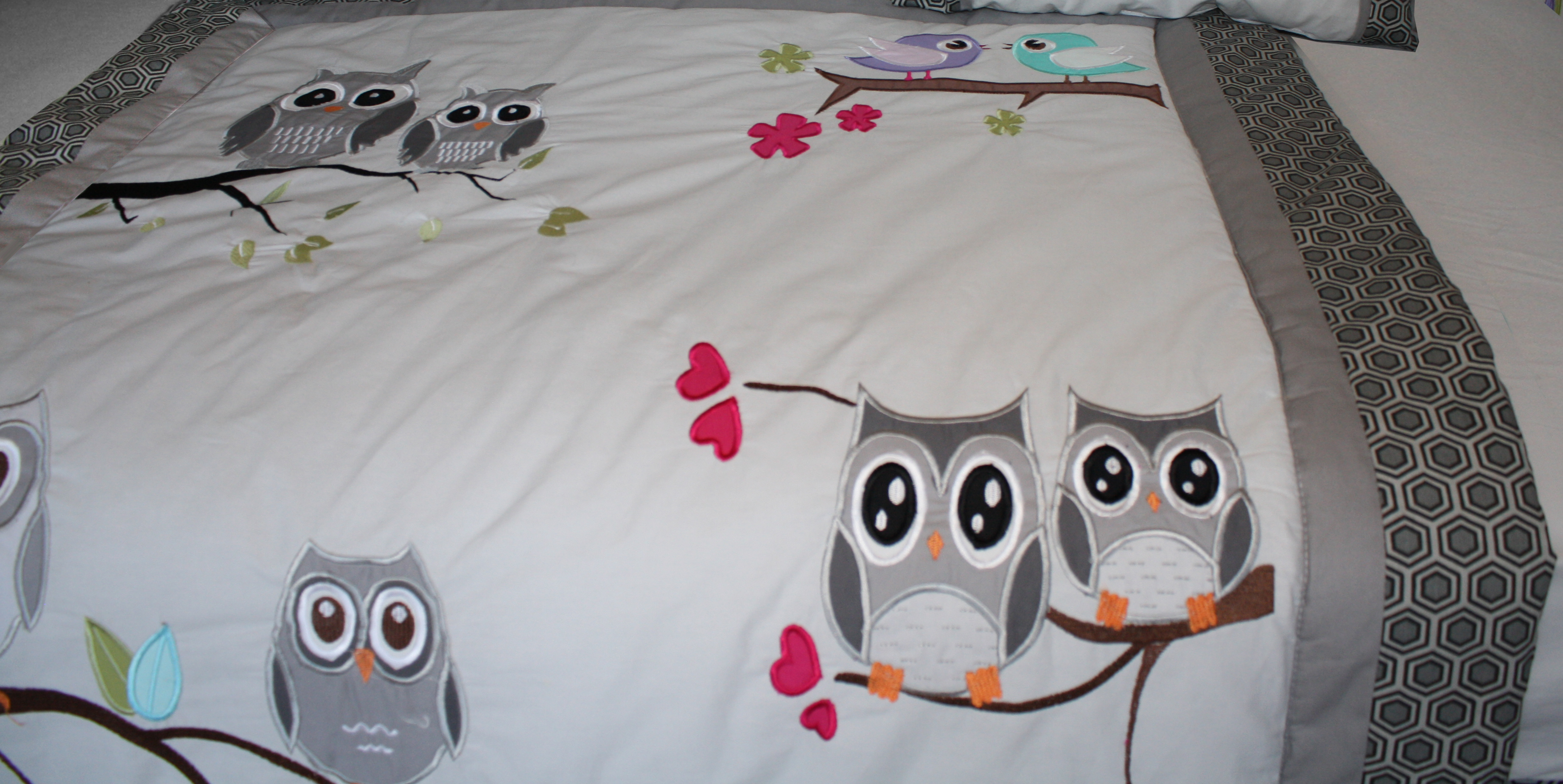 BabyFad Owl Grey 9 Piece Crib Bedding Set - image 4 of 6