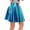 Blue, variant on Holographic Pleated Skirts Women Leather Micro Mini Short JK Skirts A-Line Skater Skirt