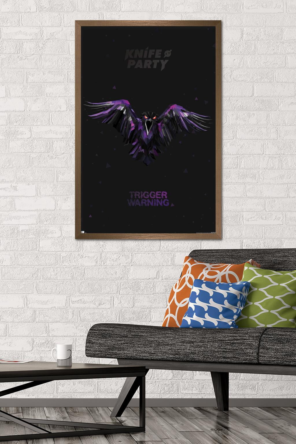 Knife Party - Crow Wall Poster, 22.375" x 34", Framed