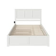 thumbnail image 6 of Madison Queen Wood Platform Bed with Footboard and Twin XL Trundle in White, 6 of 7